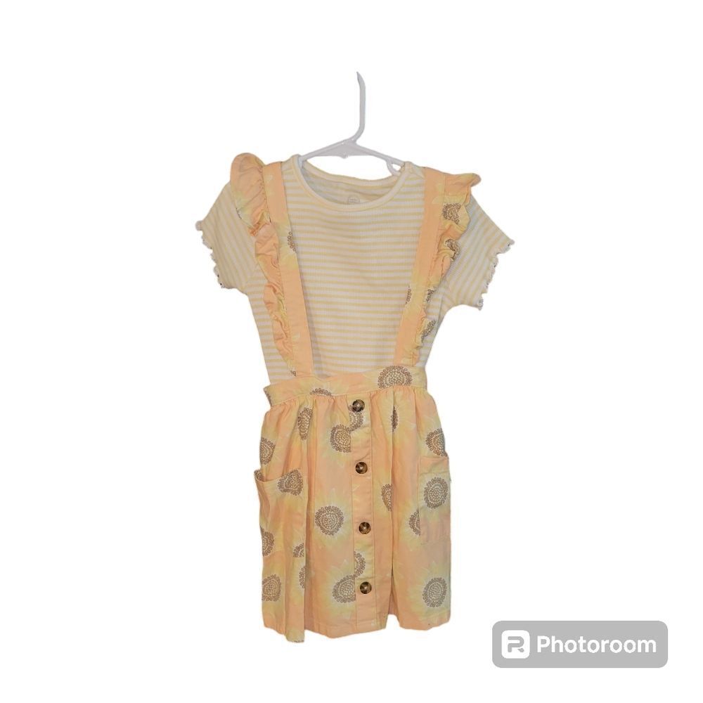 Wonder Nation sunflower pinafore size 5T